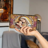 Catholight  Divine Madonna And Child Leather Wallet Purse