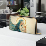 Catholight  Divine Mother’s Embrace Leather Wallet Purse