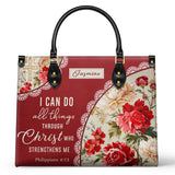 Catholight  Blooming With Faith Personalized Leather Bag