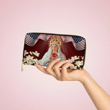 Catholight Our Lady Of America Leather Wallet Purse