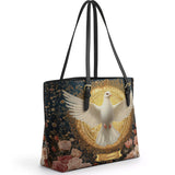 Catholight Dove of Eternal Light Personalized Leather Tote Bag