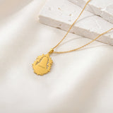 Catholight Blessed Virgin Mary Lily Portrait Necklace in 18K Gold Vermeil