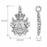 Catholight Crowned Marian Lily Shield Charm