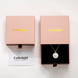 Catholight Sacred Heart and Cross Necklace in Sterling Silver