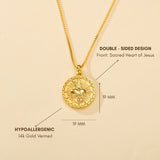 Catholight Sacred Heart and Cross Necklace in Gold Vermeil