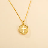 Catholight Sacred Heart and Cross Necklace in Gold Vermeil