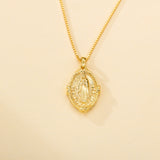 Catholight French Auspice Maria and Lourdes Reversible Necklace in Gold Vermeil