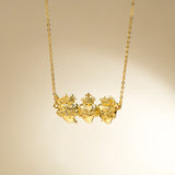 Catholight Holy Family Hearts Necklace in Gold Vermeil