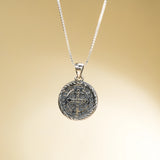 Catholight St. Benedict Necklace in Oxidized Sterling Silver