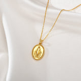 Catholight Miraculous Mary Necklace in Gold Vermeil