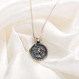 Catholight ST. Michael The Archangel  Necklace in Oxidized Sterling Silver