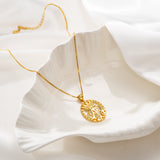 Catholight Openwork French Auspice Maria Necklace in 14K Gold Vermeil/ Sterling Silver
