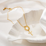 Catholight Crown of Thorns Cross Necklace in 14K Gold Vermeil/ Sterling Silver