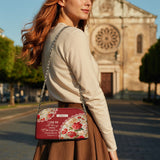 Catholight Blooming With Faith Personalized Leather Crossbody Bag