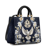 Catholight The Holy Spirit and Lily Devotional Lady Leather Bag