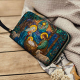 Catholight Holy Nativity Leather Wallet Purse