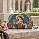 Catholight St. Thérèse of Lisieux Shower of Roses Leather Crossbody Bag