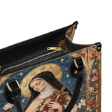 Catholight St. Thérèse of Lisieux Shower of Roses Leather Bag
