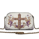Catholight Faith & Florals Leather Crossbody Bag