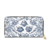Catholight  Sacred Elegance: Blue and White Devotion - Leather Wallet Purse