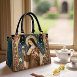 Catholight St. Thérèse of Lisieux Shower of Roses Leather Bag
