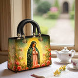 Catholight Roses of Guadalupe Lady Leather Bag