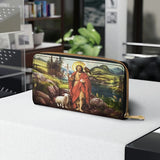 Catholight  Saint John The Baptist Shepherd Leather Wallet Purse