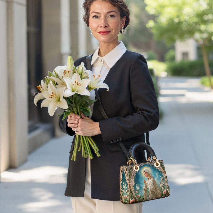 Catholight Lady Of Lourdes Lady Leather Bag