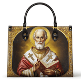 Catholight  Saint Nicholas The Patron of Generosity Leather Bag