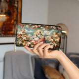 Catholight  Halo Of Roses Leather Wallet Purse