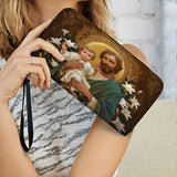 Catholight  Guardian of Faith and Purity - Leather Wallet Purse