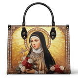 Catholight  The Little Flower of Grace Leather Bag