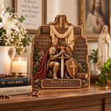 Catholight Wooden Faith Block - Armor of God Saint Michael