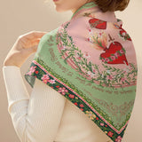 Catholight Holy Family Hearts Square Scarf