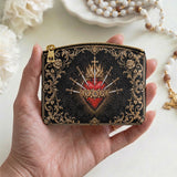 Catholight Flaming Sorrows Leather Rosary Pouch