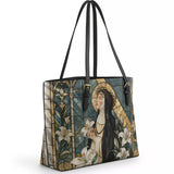 Catholight St. Catherine of Siena in Sacred Devotion Leather Tote Bag