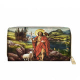 Catholight  Saint John The Baptist Shepherd Leather Wallet Purse