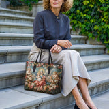 Catholight Halo Of Rose Leather Tote Bag