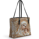 Catholight Heavenly Grace In Radiant Splendor Leather Tote Bag