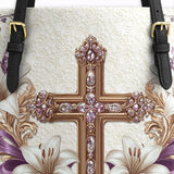 Catholight Faith & Florals Leather Tote Bag