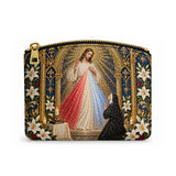 Catholight St. Faustina Divine Mercy Vision Leather Rosary Pouch