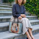Catholight Our Lady of Grace Leather Tote Bag