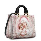 Catholight Sacred Serenity: The Madonna’s Tender Embrace Lady Leather Bag