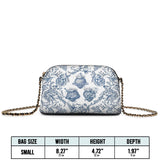 Catholight Sacred Elegance: Blue and White Devotion Leather Crossbody Bag