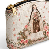 Catholight St. Thérèse of Lisieux Little Way Leather Rosary Pouch