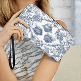 Catholight  Sacred Elegance: Blue and White Devotion - Leather Wallet Purse