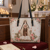 Catholight St. Thérèse of Lisieux Little Way Leather Tote Bag Sample