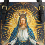 Catholight Celestial Devotion Leather Tote Bag