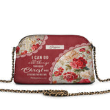 Catholight Blooming With Faith Personalized Leather Crossbody Bag