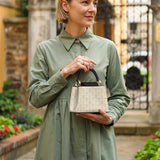 Catholight The Ave Maria Pattern Leather Satchel Bag